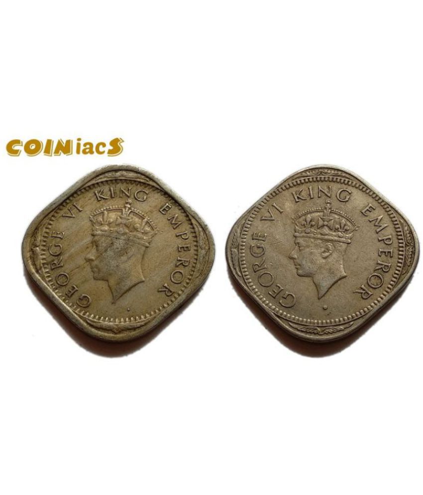     			Coiniacs - Set of 2 Annas George VI Head Variety 2 Numismatic Coins