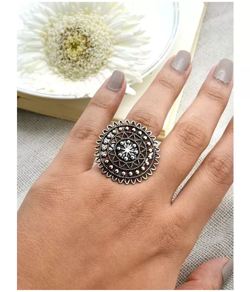 Argentium Silver Funky Cocktail Ring