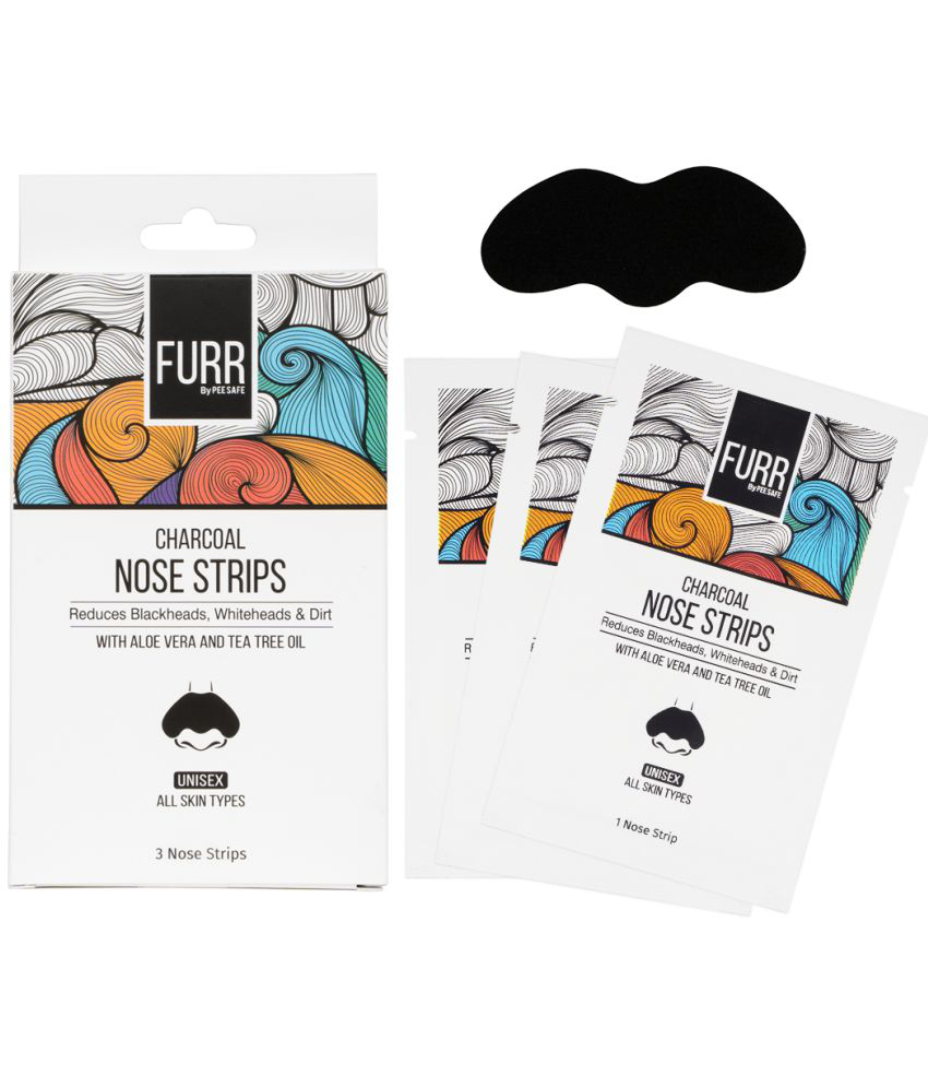     			FURR Charcoal Nose Strips (Pack of 9) | Reduces Blackheads, Oil and Dirt | Aloevera and Tea Tree Infused