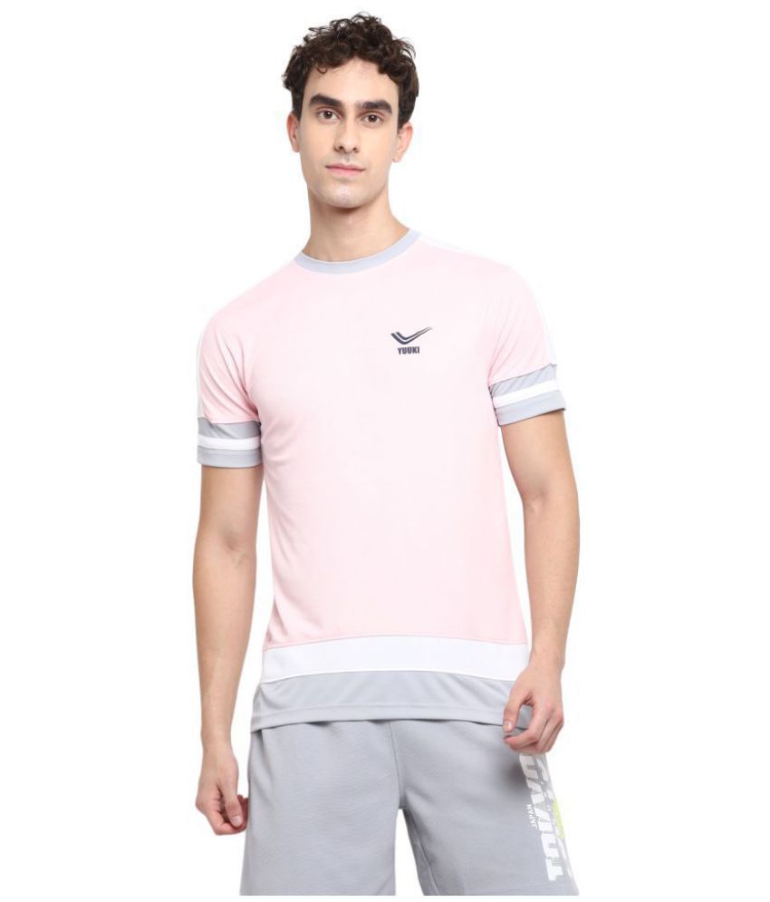     			YUUKI - Pink Polyester Regular Fit Men's Sports T-Shirt ( Pack of 1 )