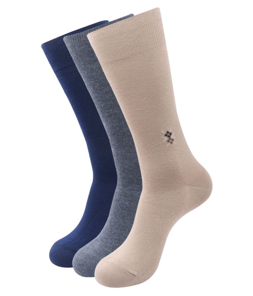 Balenzia - Cotton Men's Solid Multicolor Full Length Socks ( Pack of 3 )