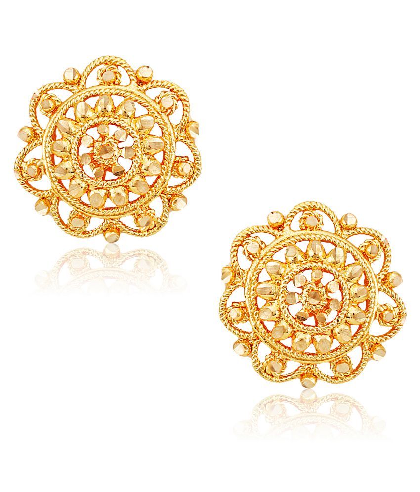 Vighnaharta Traditional South Screw Back Alloy Gold Plated Stud Earring ...