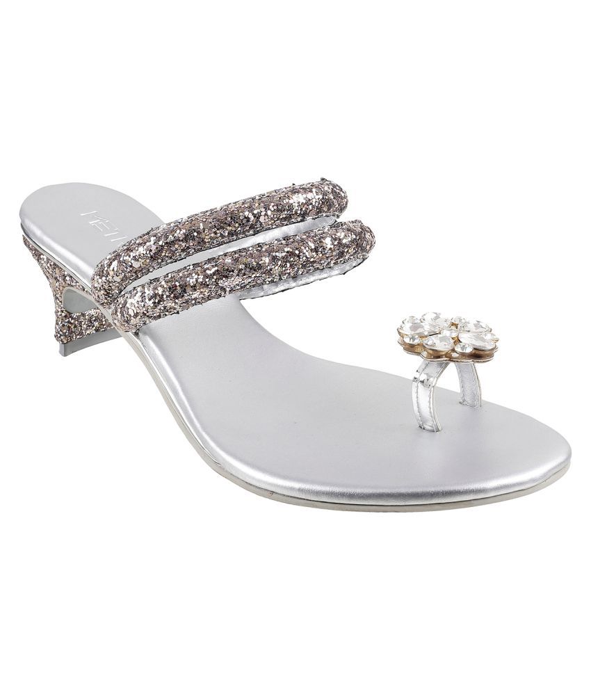 amazon silver block heels