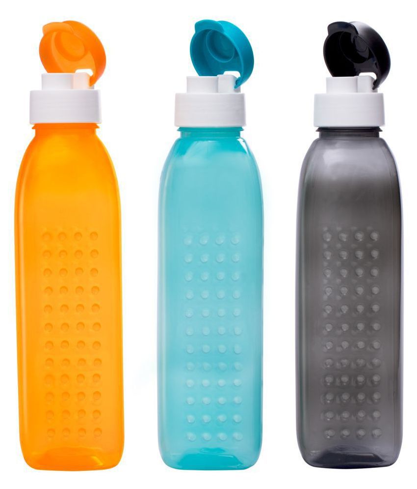     			G-Pet Orchid Bottle Set  (Set Of 3)(Grey,Teal & Orange) Multicolour 1000 mL Polyproplene Fridge Bottle set of 3