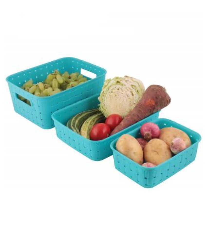     			Analog Kitchenware Fruit&Vegetable Box Polyproplene Food Container Set of 3 650 mL