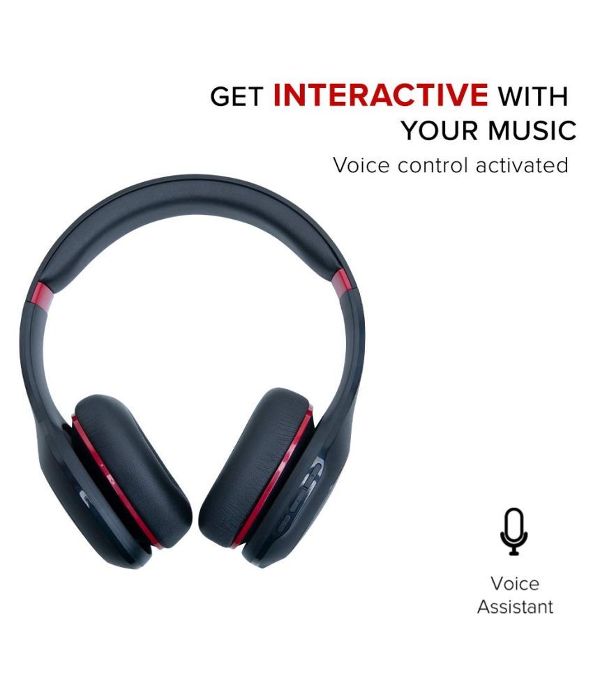 Buy MI SUPER POWERFUL BASS On Ear Headset with Mic Black and Red Online
