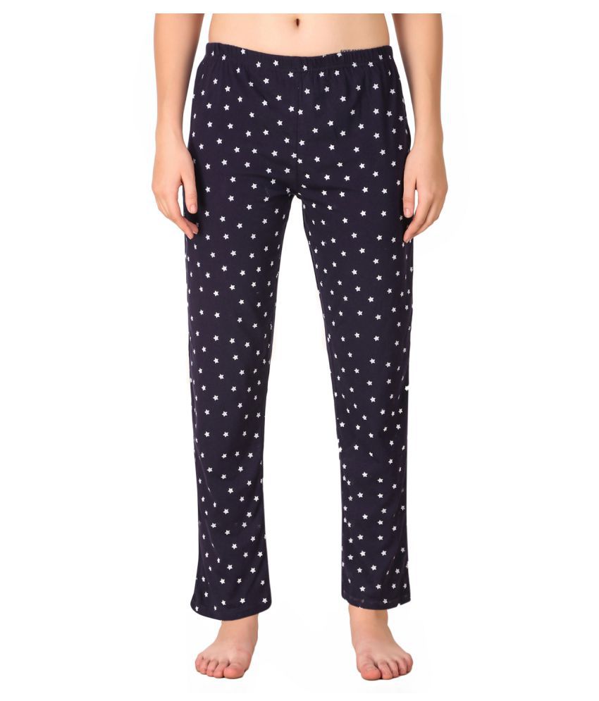 Masha - Navy Blue Cotton Women's Nightwear Pyjama ( Pack of 1 )