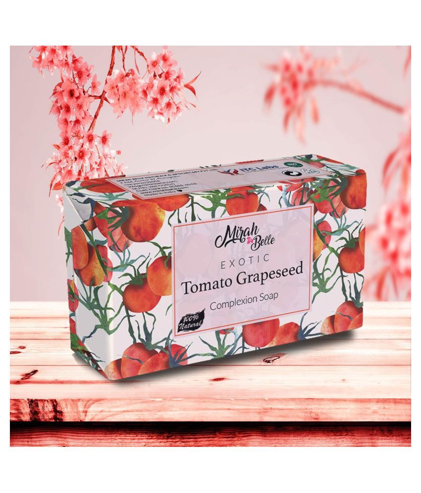     			Mirah Belle - Organic Tomato Grapeseed Soap 125gm -For Dull, Pigmented & Blemished Skin- Handmade Soap