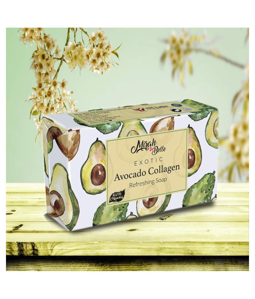     			Mirah Belle - Organic Avocado Collagen Soap 125gm - For Dull, Sun Damaged, Dehydrated & Aging Skin- Handmade Soap