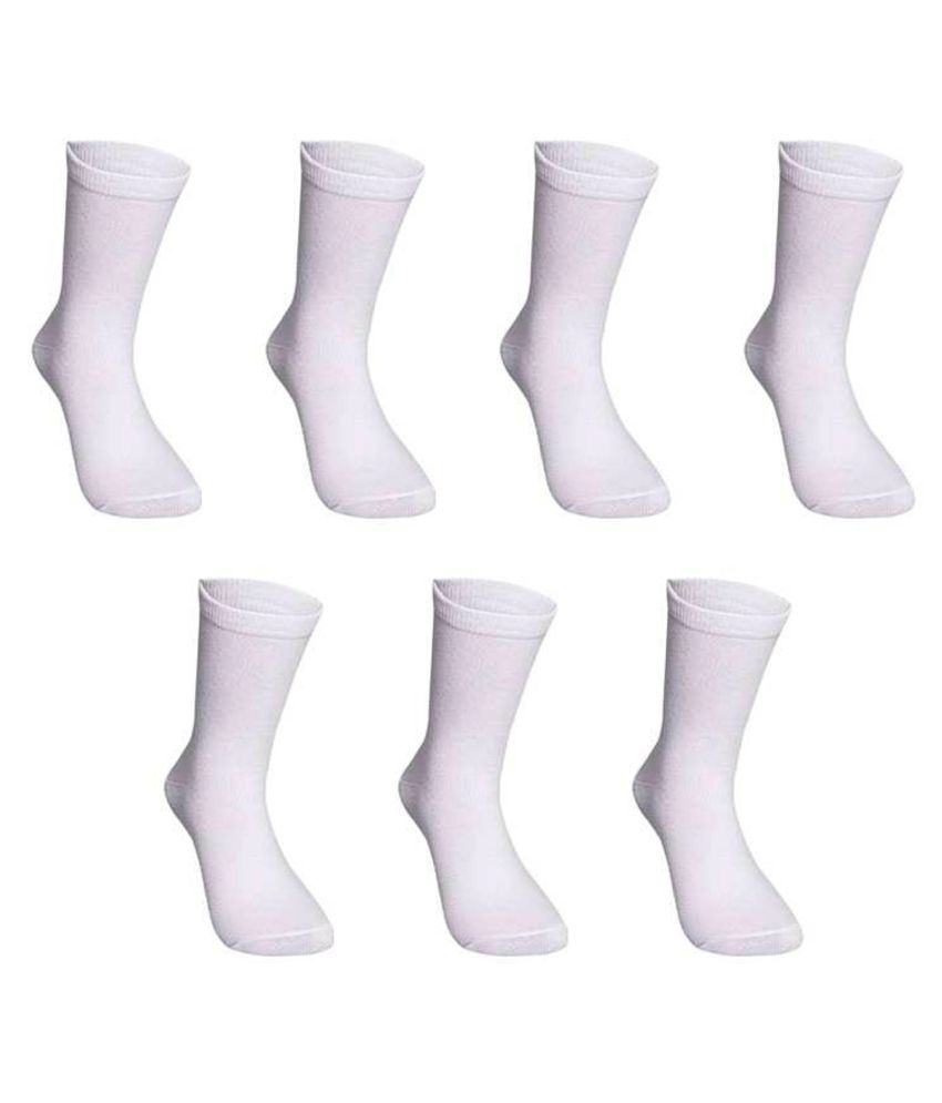     			Voici White Formal Full Length Socks Pack of 7