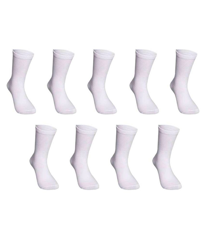     			Voici White Formal Full Length Socks Pack of 9