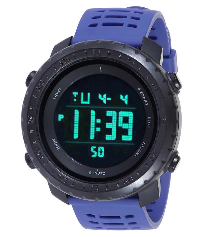     			Sonuto SNT-9067-Blue Resin Digital Men's Watch