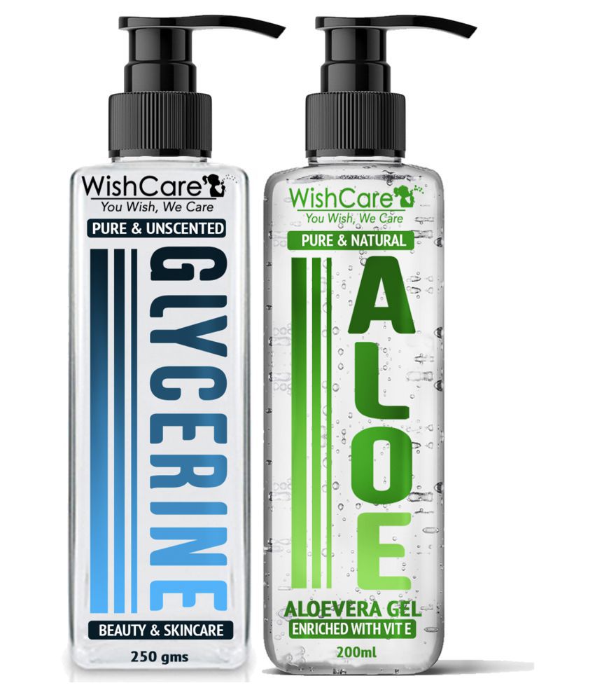     			WishCare Pure Glycerine & Natural  Aloe Vera Gel Moisturizer 450 gm Pack of 2