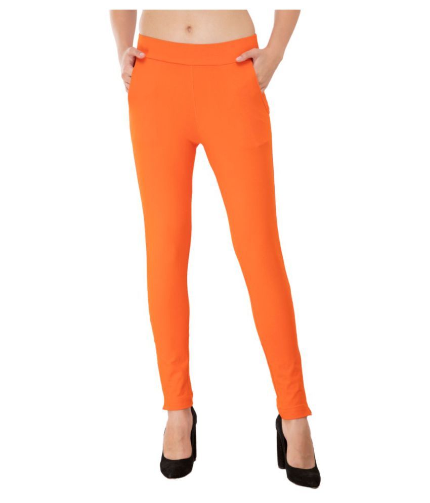 orange jeggings