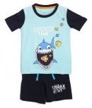 Lazy Shark Pack of 1 Boys Cotton Blend T-Shirt & Shorts ( Blue )