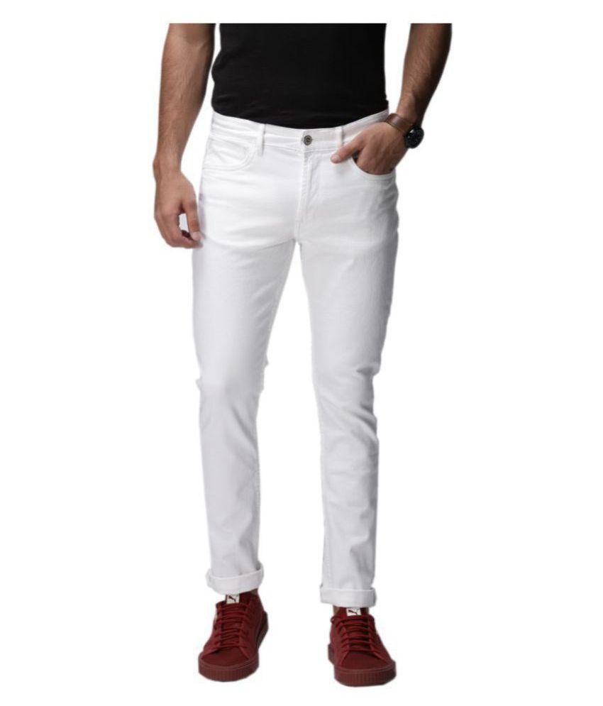     			HALOGEN White Slim Jeans