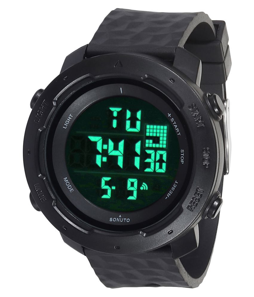     			Sonuto SNT-9081-Black Resin Digital Men's Watch
