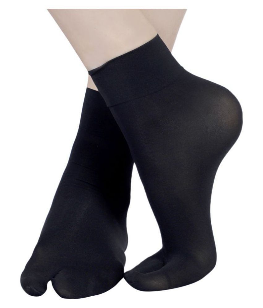 N2S907 Black Opaque Thumb Socks Pack of 3 Pairs: Buy Online at Low ...