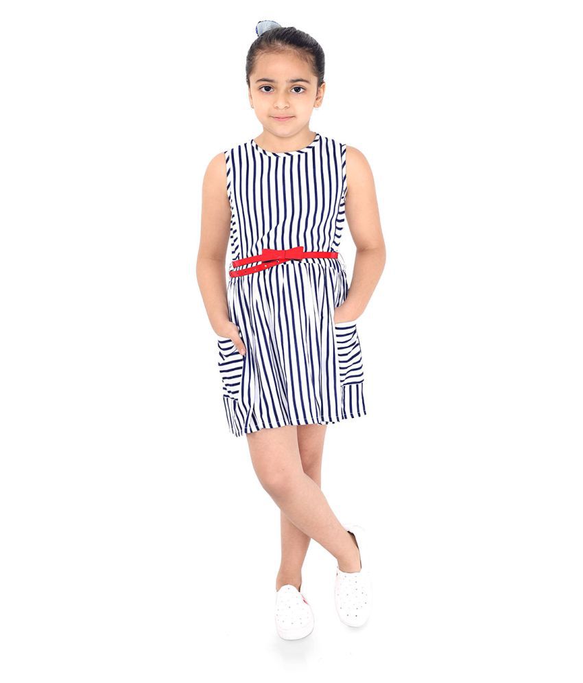     			Naughty Ninos - White Rayon Girl's A-line Dress ( Pack of 1 )