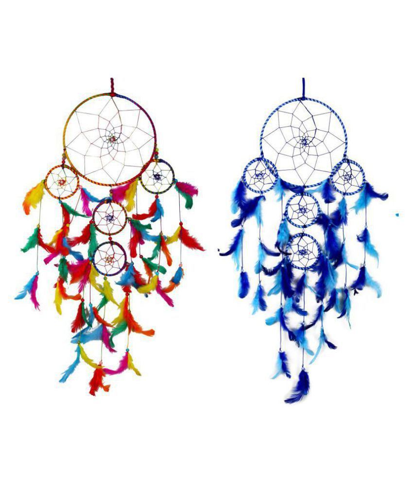     			Lucky Traders Feather Multicolour Dream Catcher - Pack of 1 ( X cms )