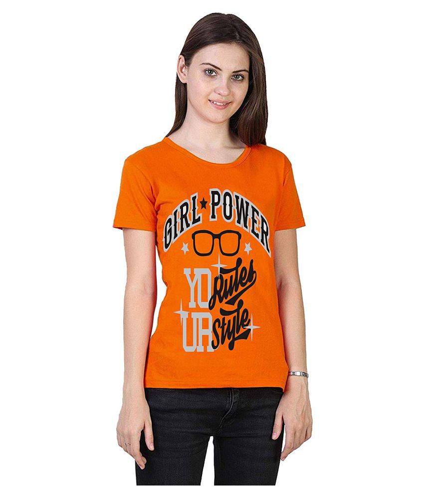 MIST N FOGG Cotton Orange T-Shirts