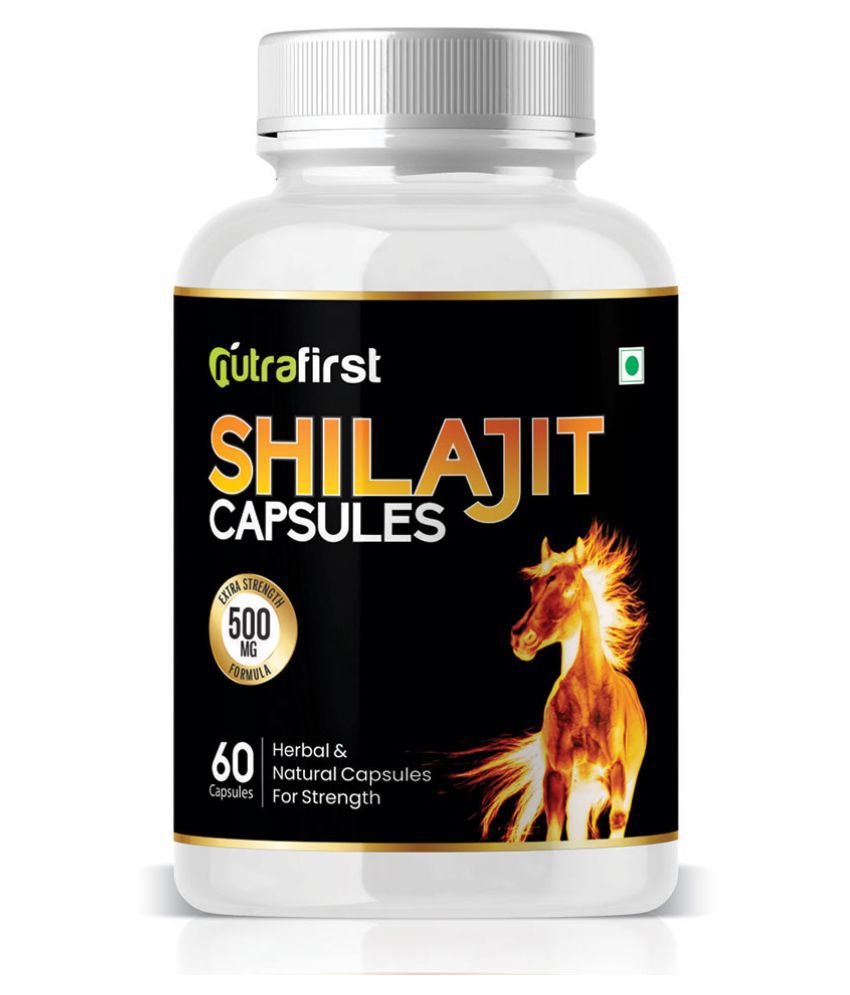 NutraFirst Shilajit Capsule, to boost Testosterone Levels, Vigour and Stamina for Men, Vegeterian Capsule, 1B (1 x 60 Capsules)