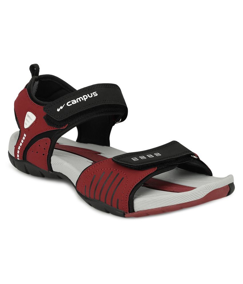 Campus Red Synthetic Floater Sandals 