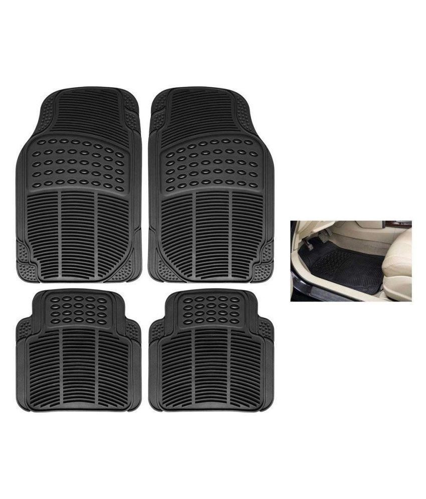 Autofetch Rubber Car Floor/Foot Mats (Set of 4) Black for Hyundai i10