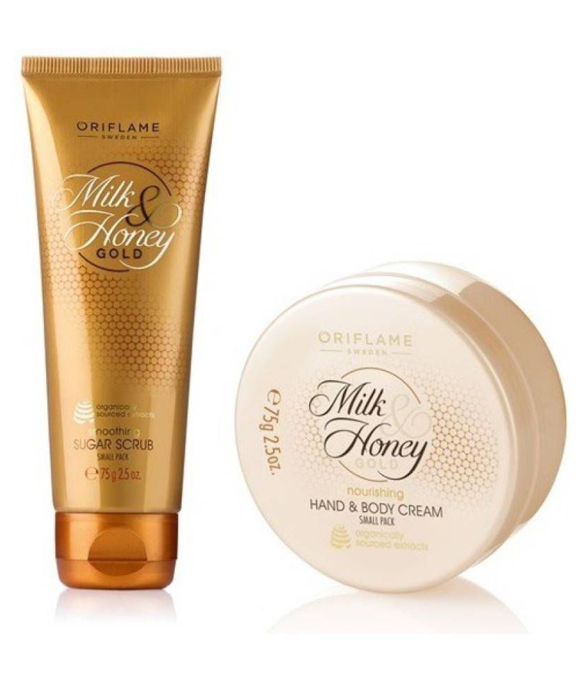 Milk & Honey Gold Nourishing Hand & Body Cream Smoothing Sugar Scrub Small Facial Scrub 150 ml