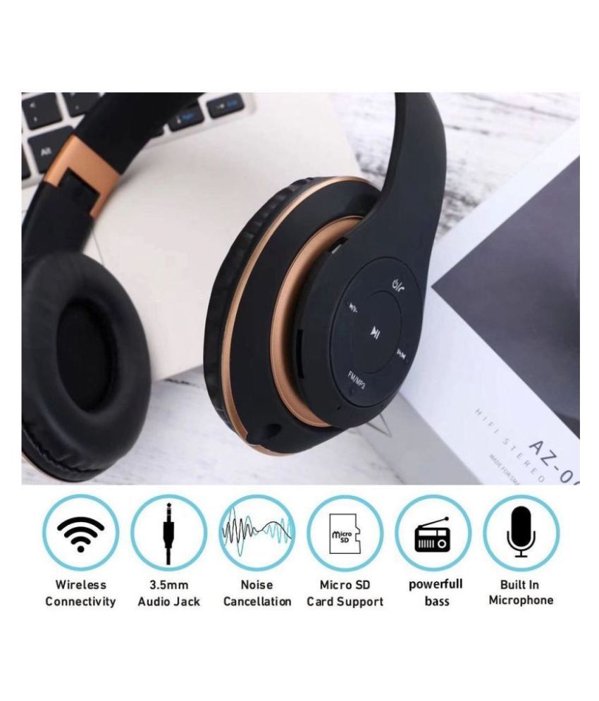 drums MDR007XB Extra bass Over Ear Wireless With Mic Headphones