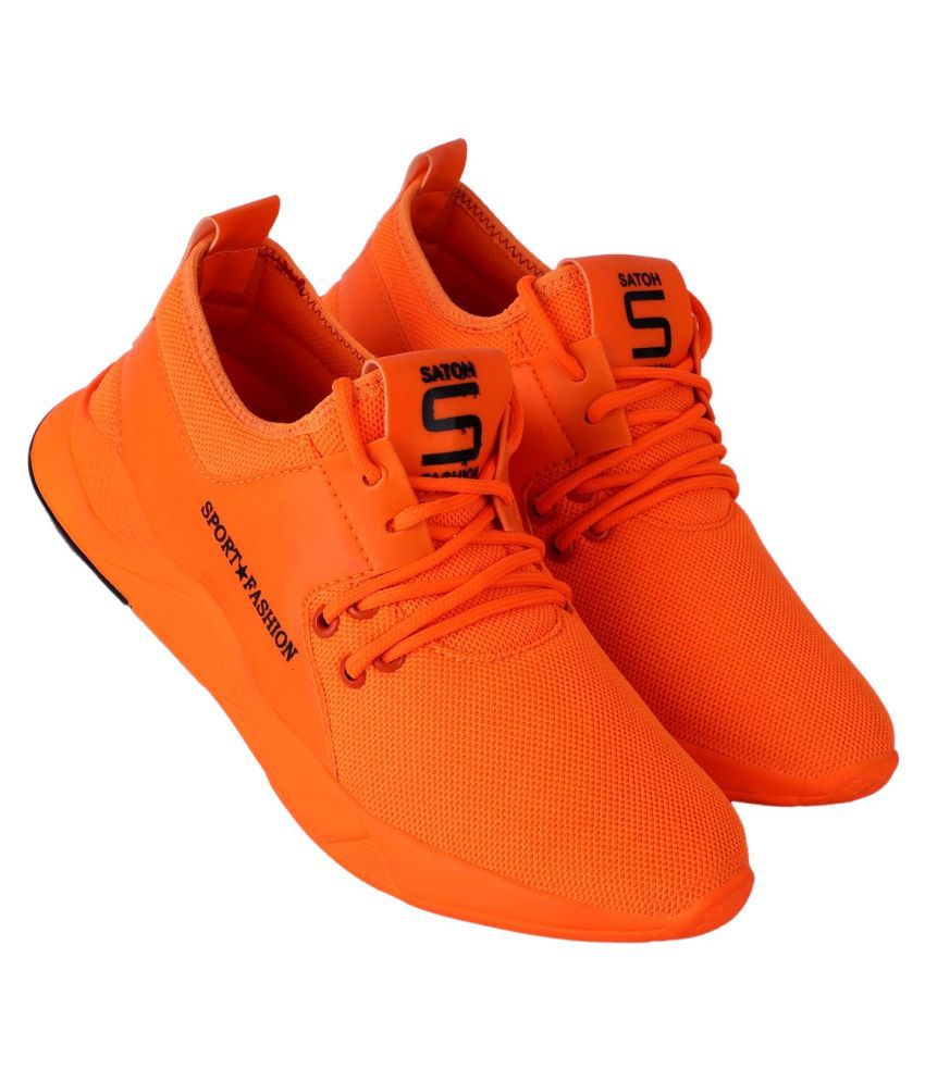 orange casual shoes