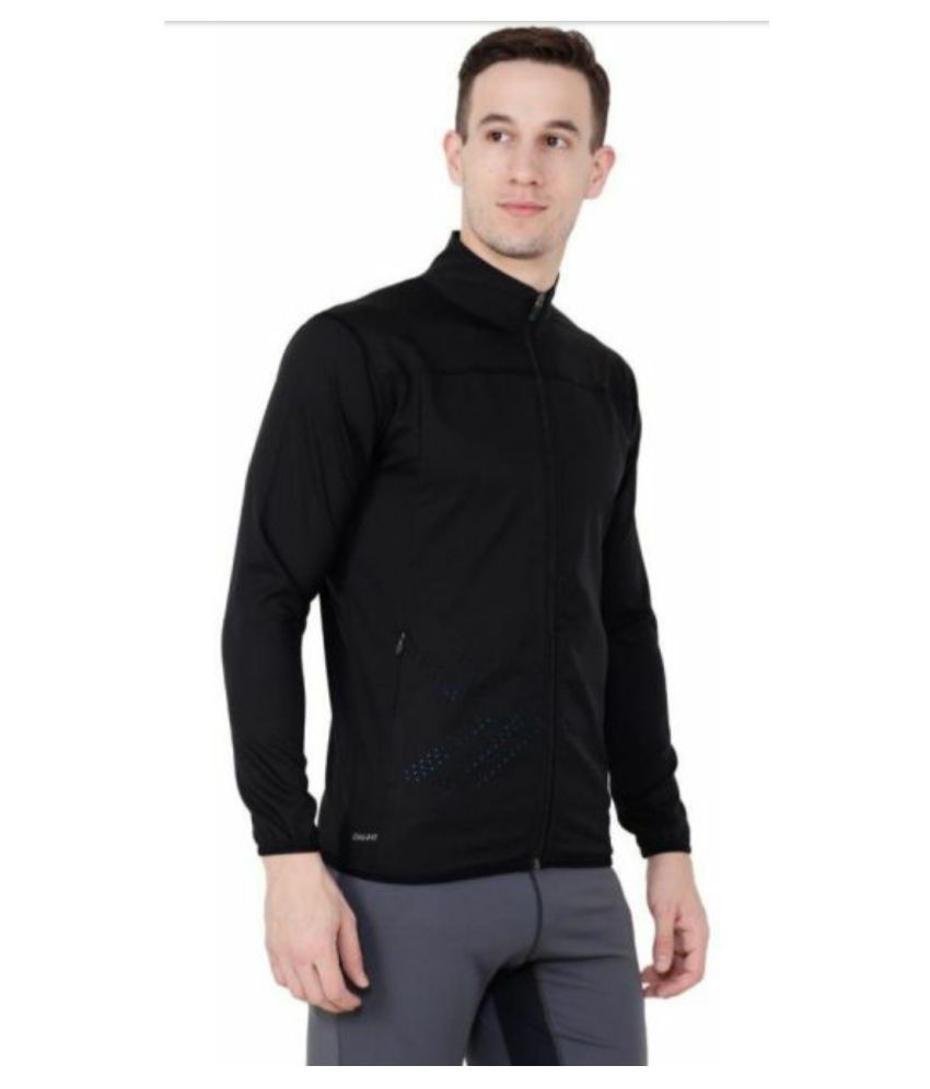 black polyester terry jacket