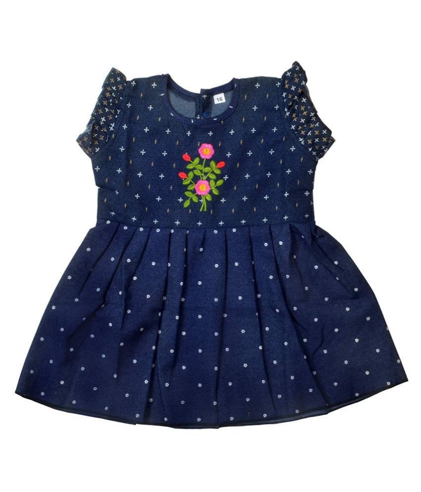     			Sathiyas Girls Denim Frocks