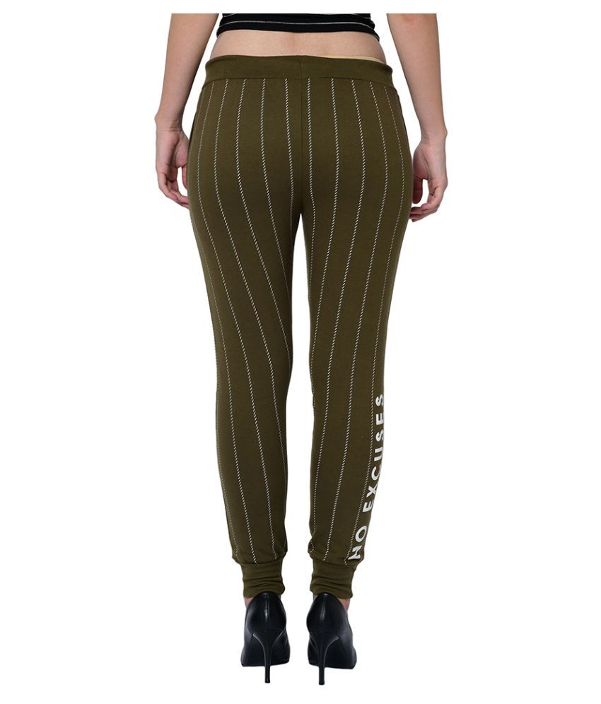 green polyester pants