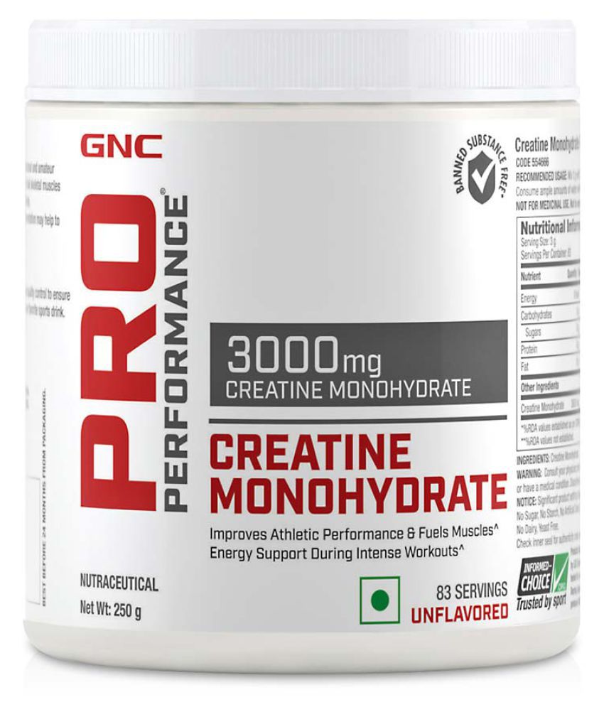 GNC Pro Performance Creatine Monohydrate(Unflavoured- 250 gm)