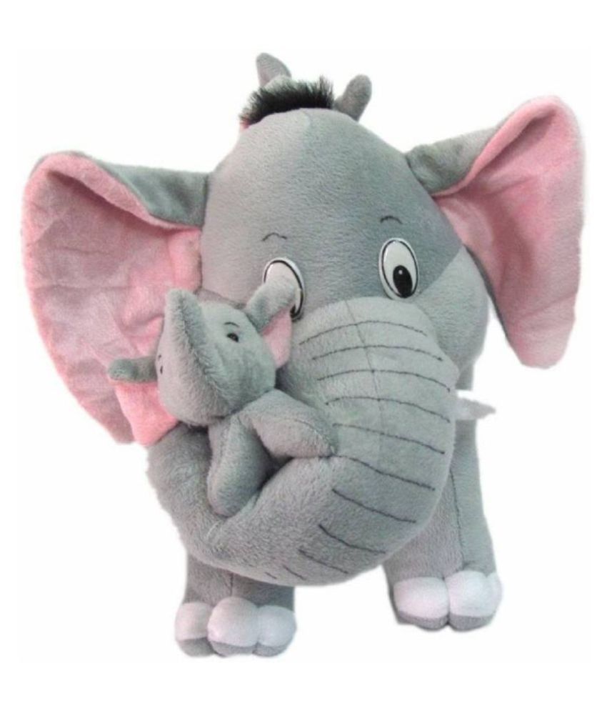 ToyHub Elephant with Baby Cuddles Soft Toy - 26 cm Grey - Buy ToyHub ...