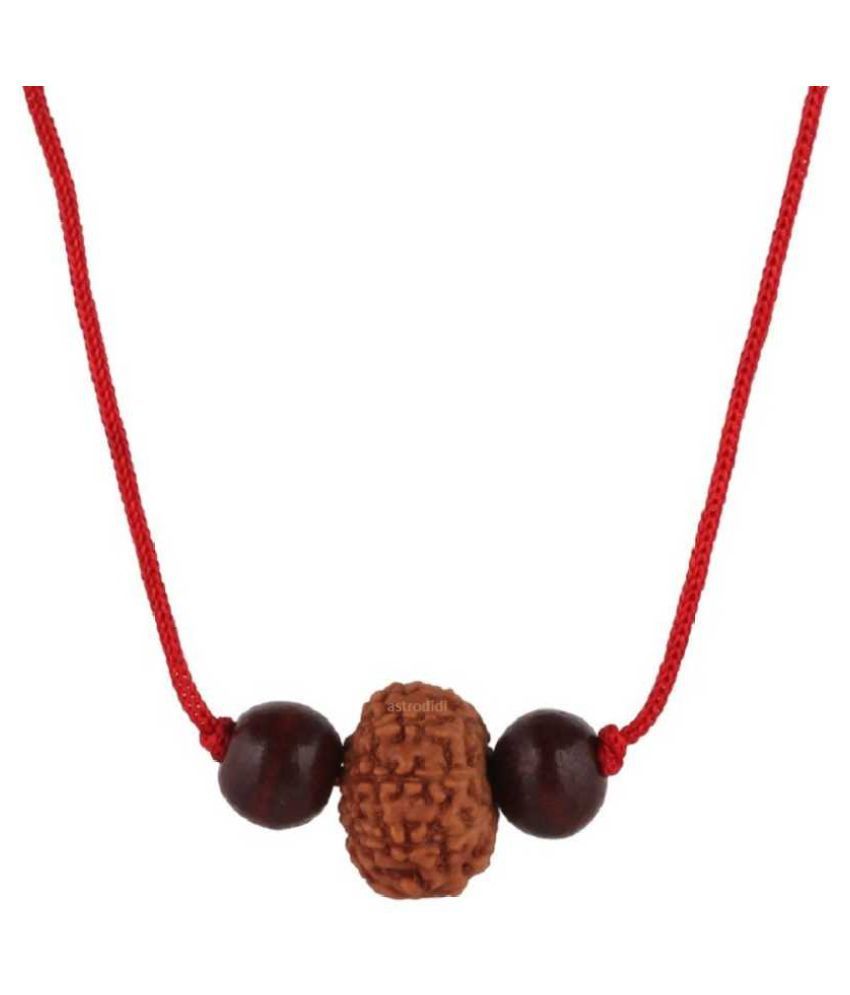     			Astrodidi 8 Mukhi Indonesian Java Rudraksha (Small Size) With Red Chandan Beads