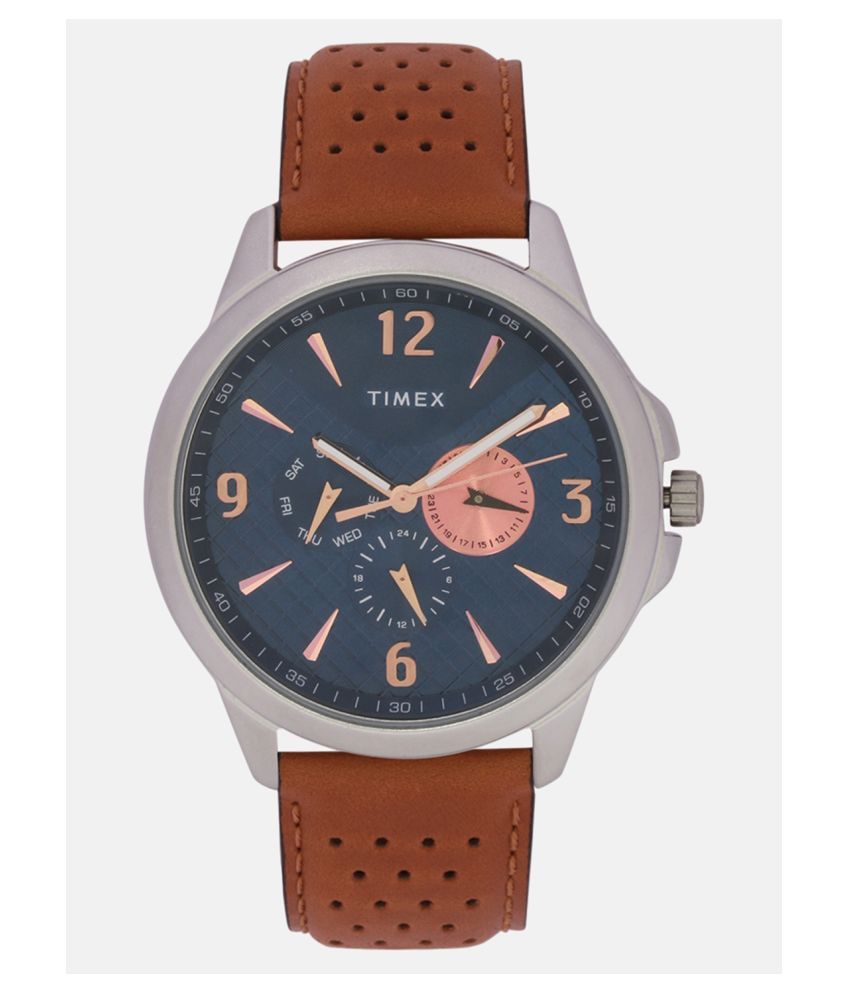 timex tw00zr112 leather analog