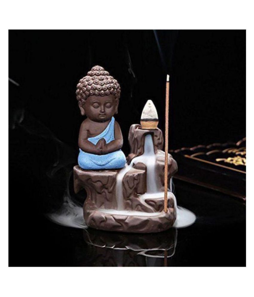     			FSN Blue Resin Monk Buddha Smoke Backflow - Pack of 1
