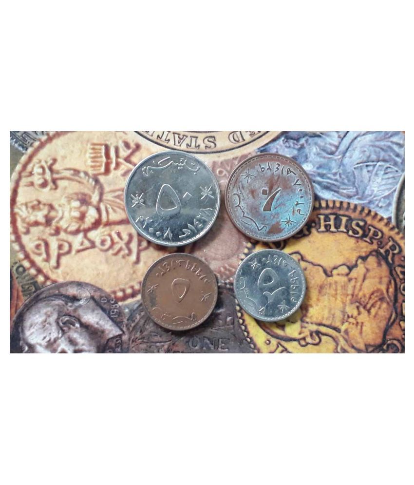     			OMAN - 4 DIFFERENT COINS SET inc. RARE / SCARCE ONES - CIRCULATED CONDITION - FOREIGN world Coin