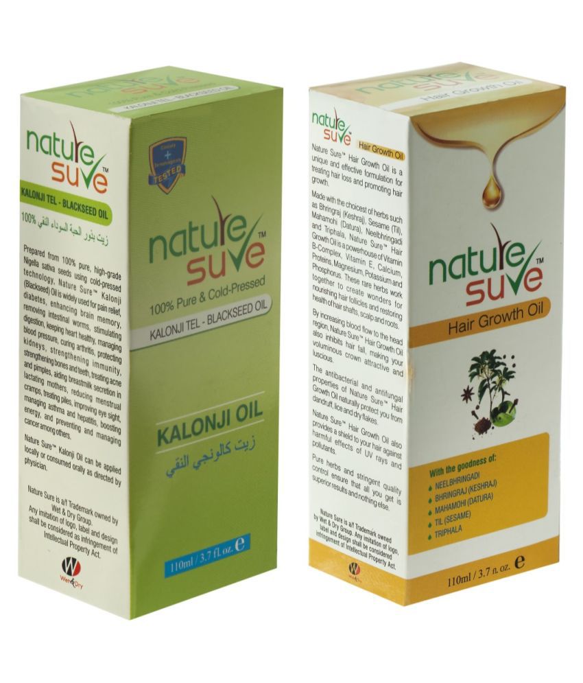 Nature Sure Combo Kalonji Oil (100ml) and Hair Growth Oil (100ml) for ...