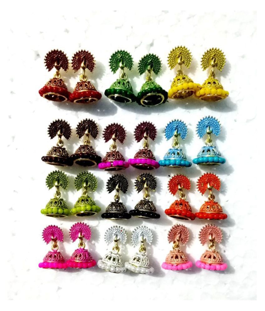     			AMARPREET JEWELLERS - Multi Color Jhumki Earrings ( More Than 10 )