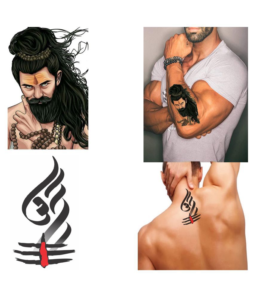 Ordershock Mahakal with om Combo 2 Pcs Waterproof Temporary Body Tattoo:  Buy Ordershock Mahakal with om Combo 2 Pcs Waterproof Temporary Body Tattoo  at Best Prices in India - Snapdeal