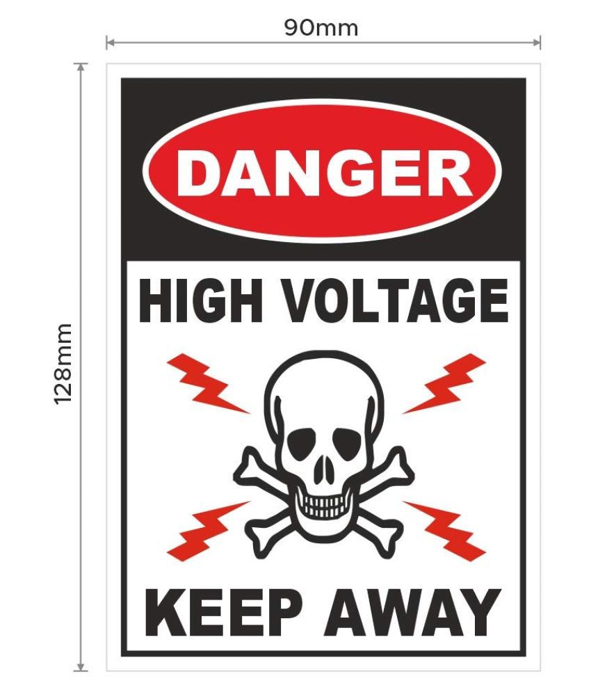     			Rangvishwa Enterprises High Voltage Keep Away with Graphic Sign Sticker ( 9 x 12 cms )