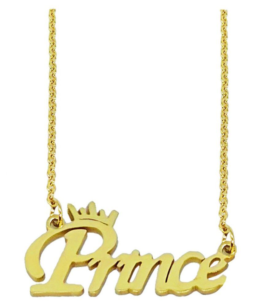 Men Style Valentine Gift Prince Letter Gold Stainless Steel Necklace Pendant Buy Men Style Valentine Gift Prince Letter Gold Stainless Steel Necklace Pendant Online In India On Snapdeal