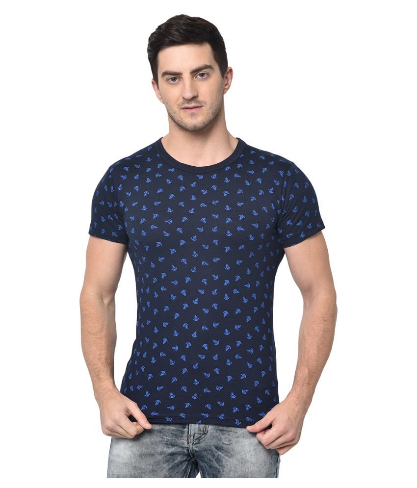     			Vimal Jonney Cotton Blend Blue Printed T-Shirt