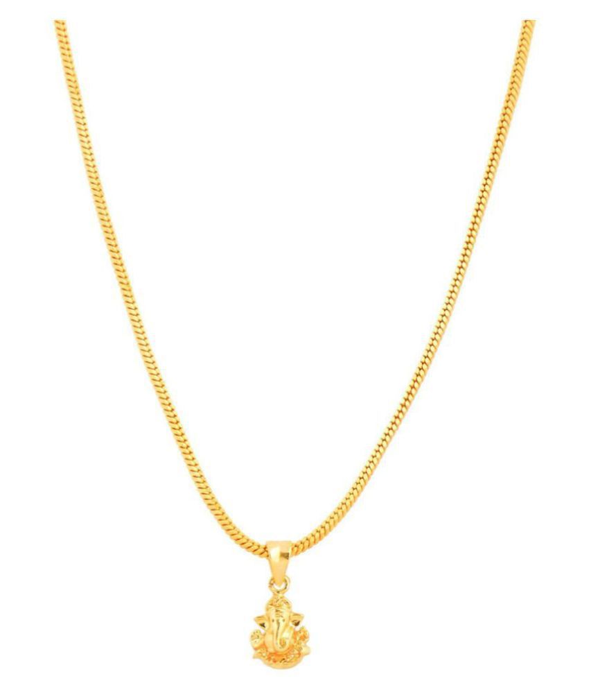     			Jewar Mandi Neck Chain 24 Inch Gold Plated With Ganesh Pendant Real Look Daily Use Gold Brass & Copper Jewelry for Women & Girls, Men & Boys 7979
