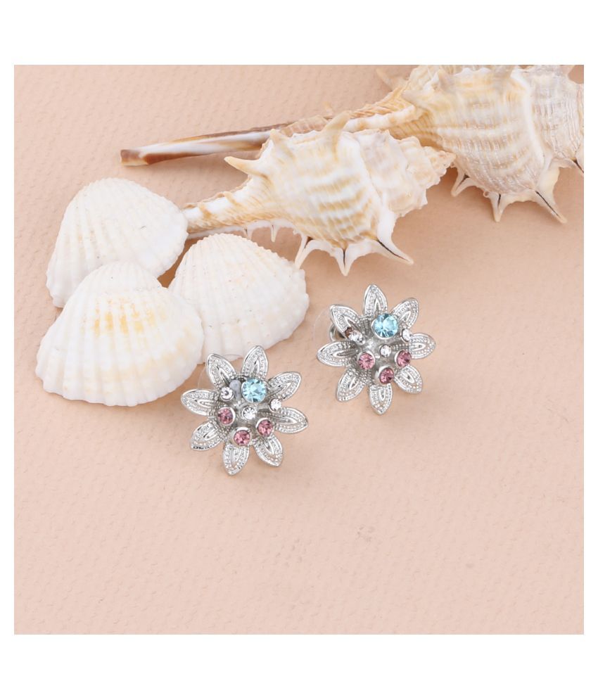     			SILVER SHINE Party Wear Delicate Stud Earring For Women Girl