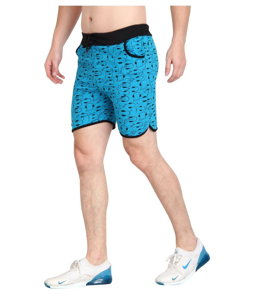 turquoise shorts outfit mens