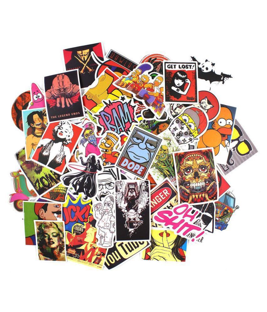 TopNotch PVC Decals Stickers [100 Pcs] Cool Latest Funky Stickers for